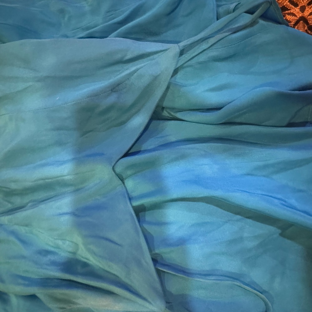 Amanda Uprichard Blue Silk Maxi Dress - Size S - Picture 9 of 14